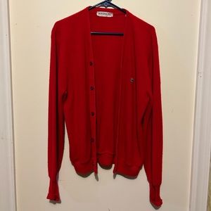 IZOD Lacoste Bright Red Cardigan | Size L women's